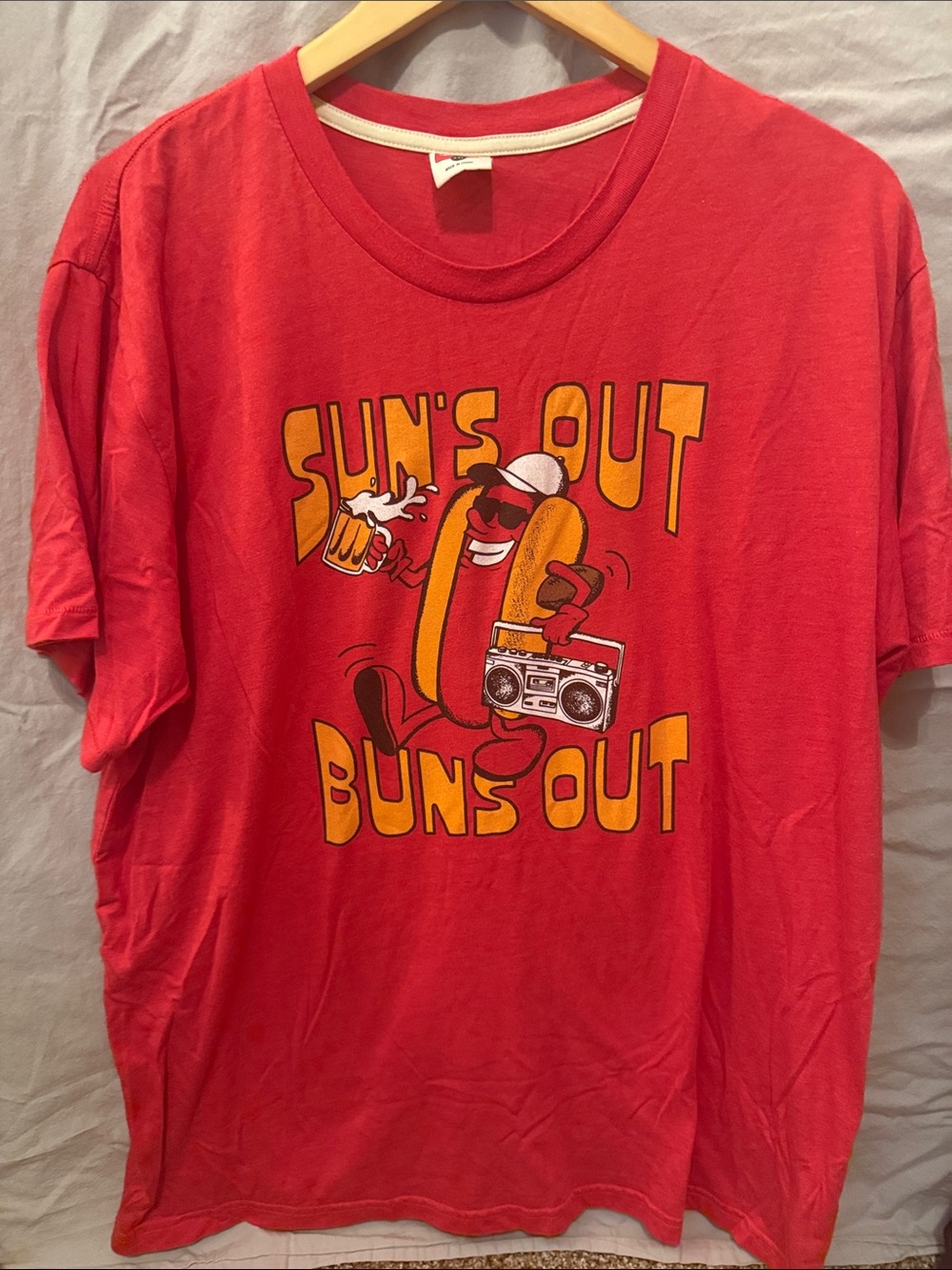HOMAGE Red Short-Sleeve 'Sun's Out Buns Out' Graphic Tee